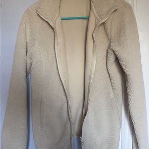 Cream Beige Fleece Jacket from Uniqlo